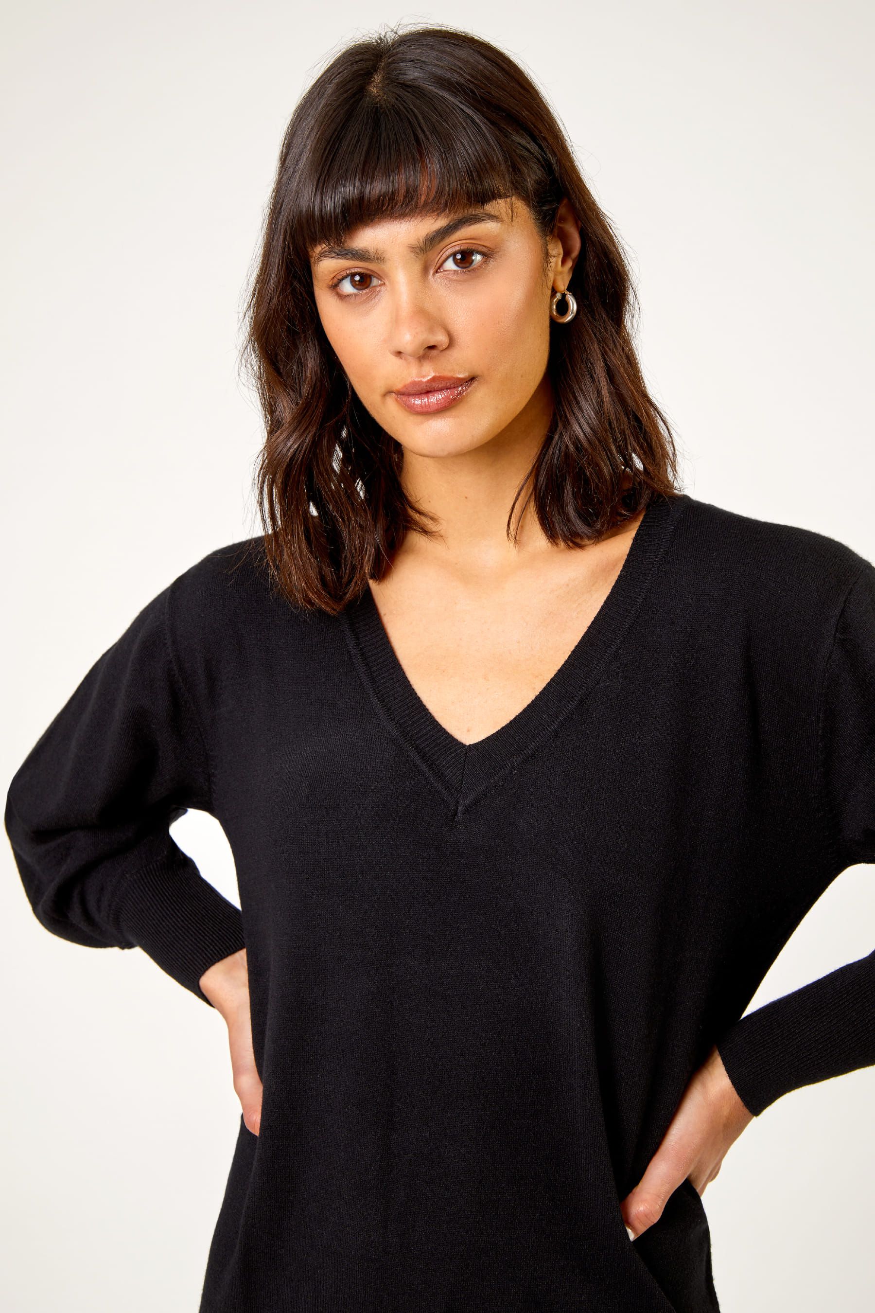 Buy Roman Black Knitted Jumper Dress from the Next UK online shop