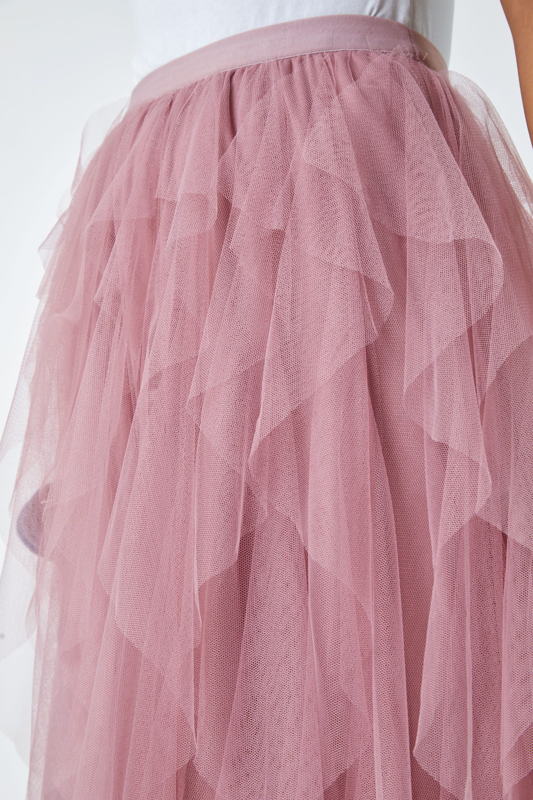 Pink layered net skirt shop