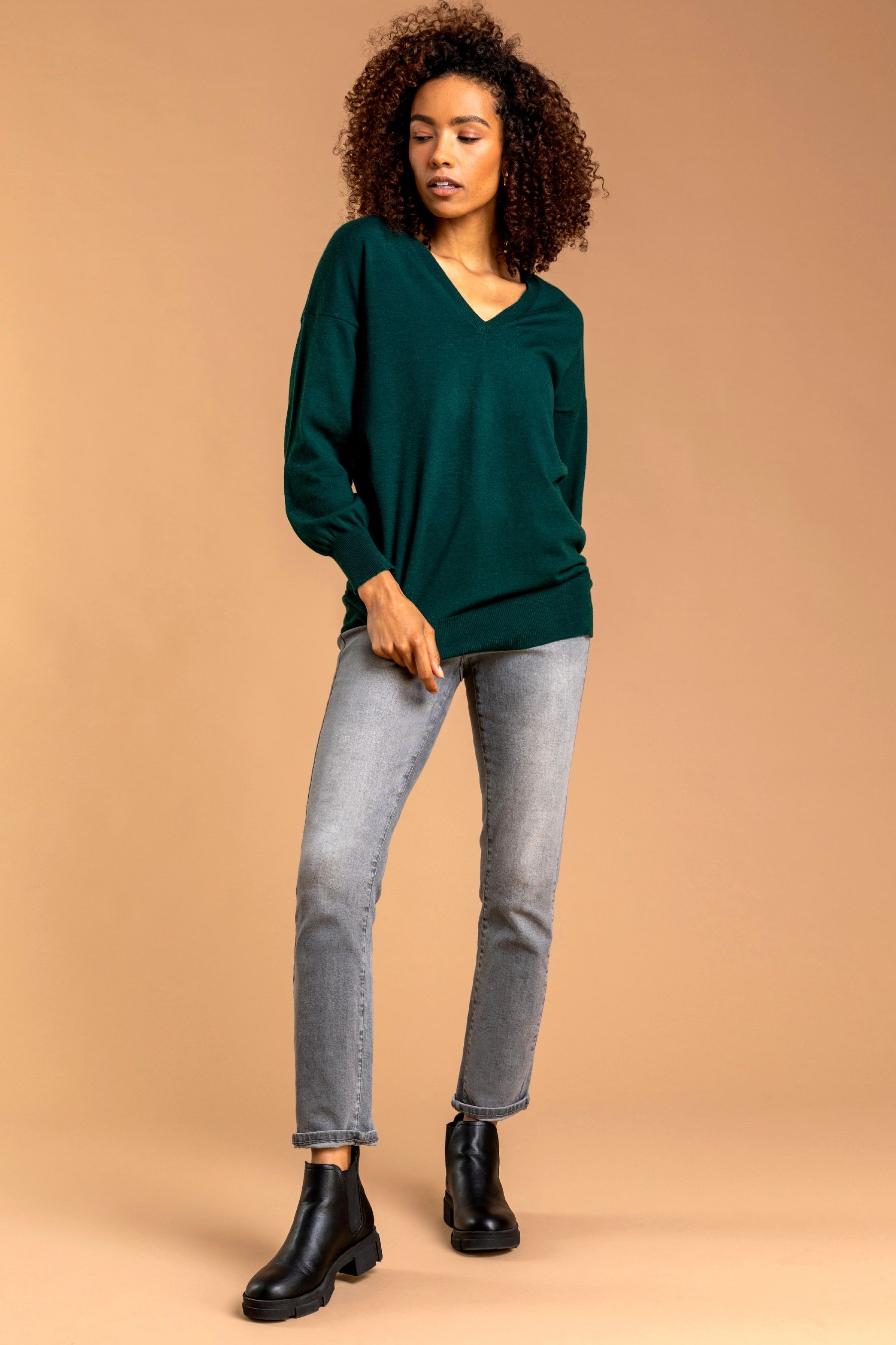 Hunter green v neck sweater sale