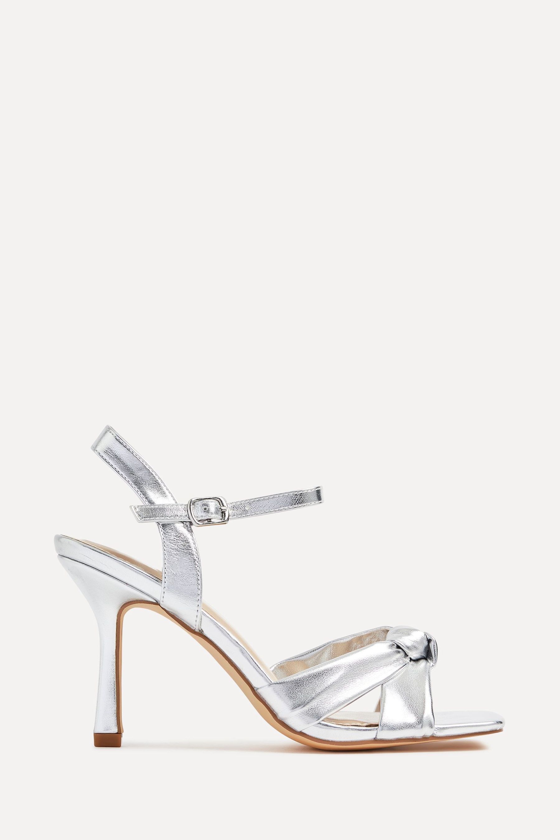 Linzi Silver Blair Knotted Stiletto Heeled Sandals