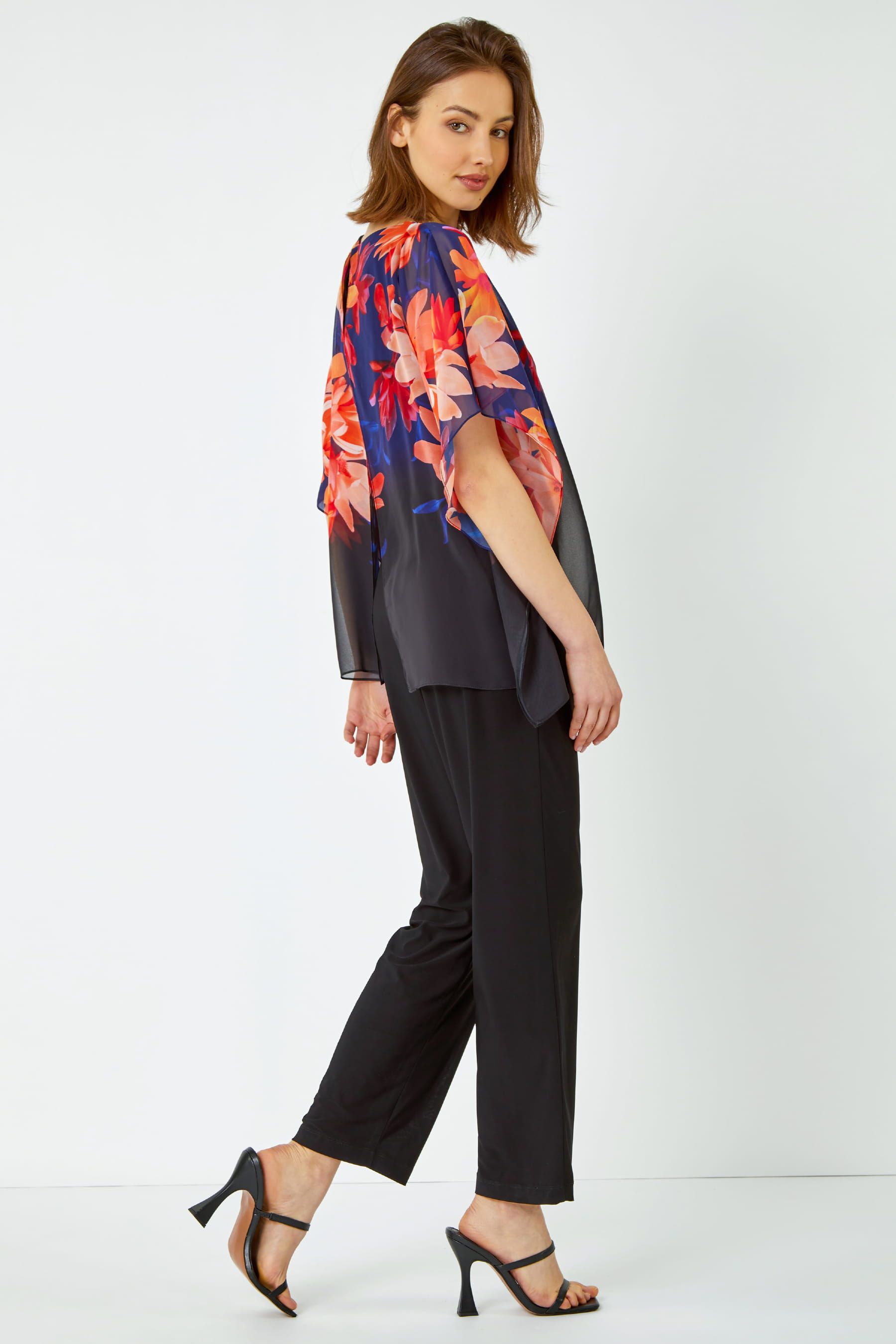 Chiffon overlay jumpsuit deals