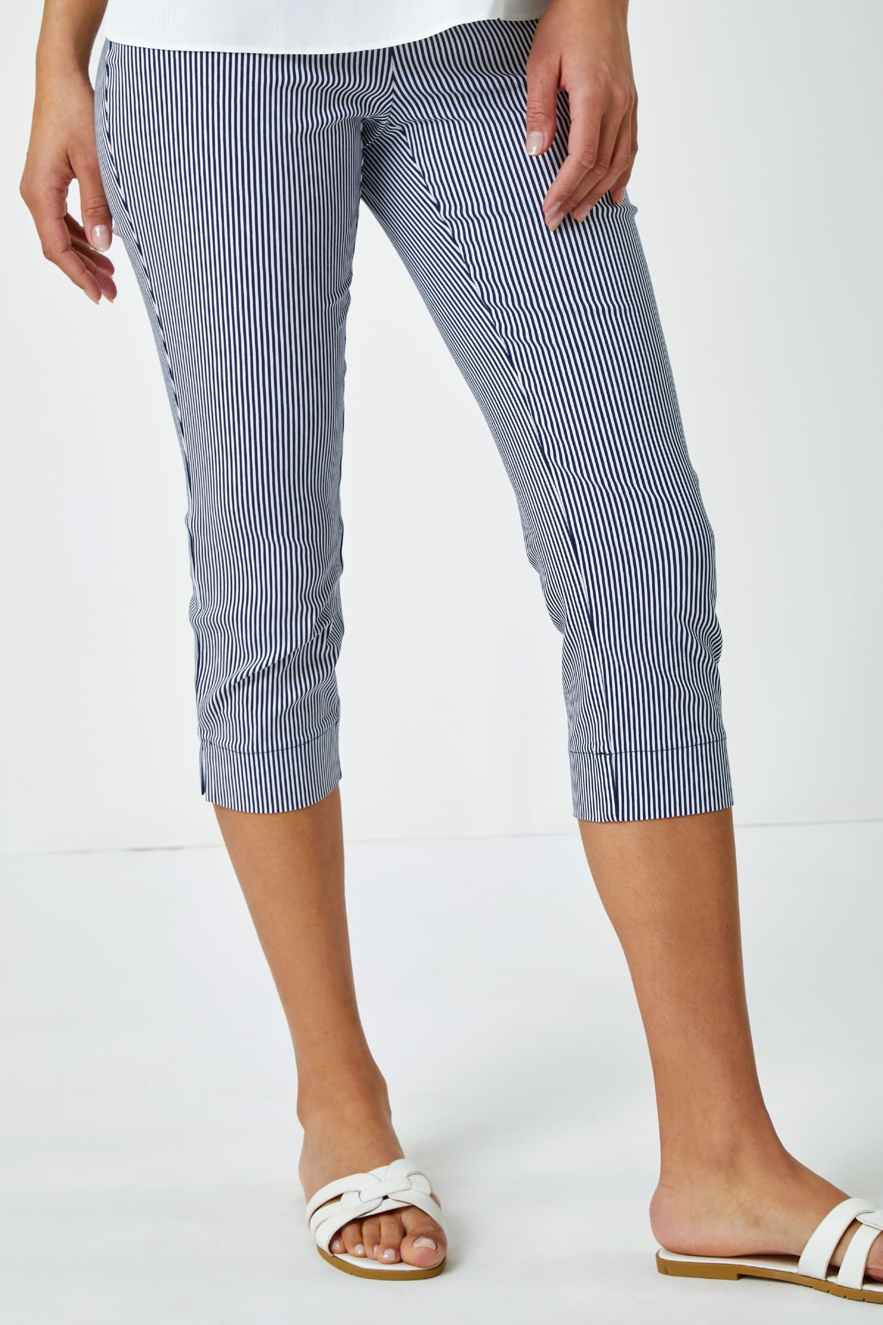 Striped cropped trousers top
