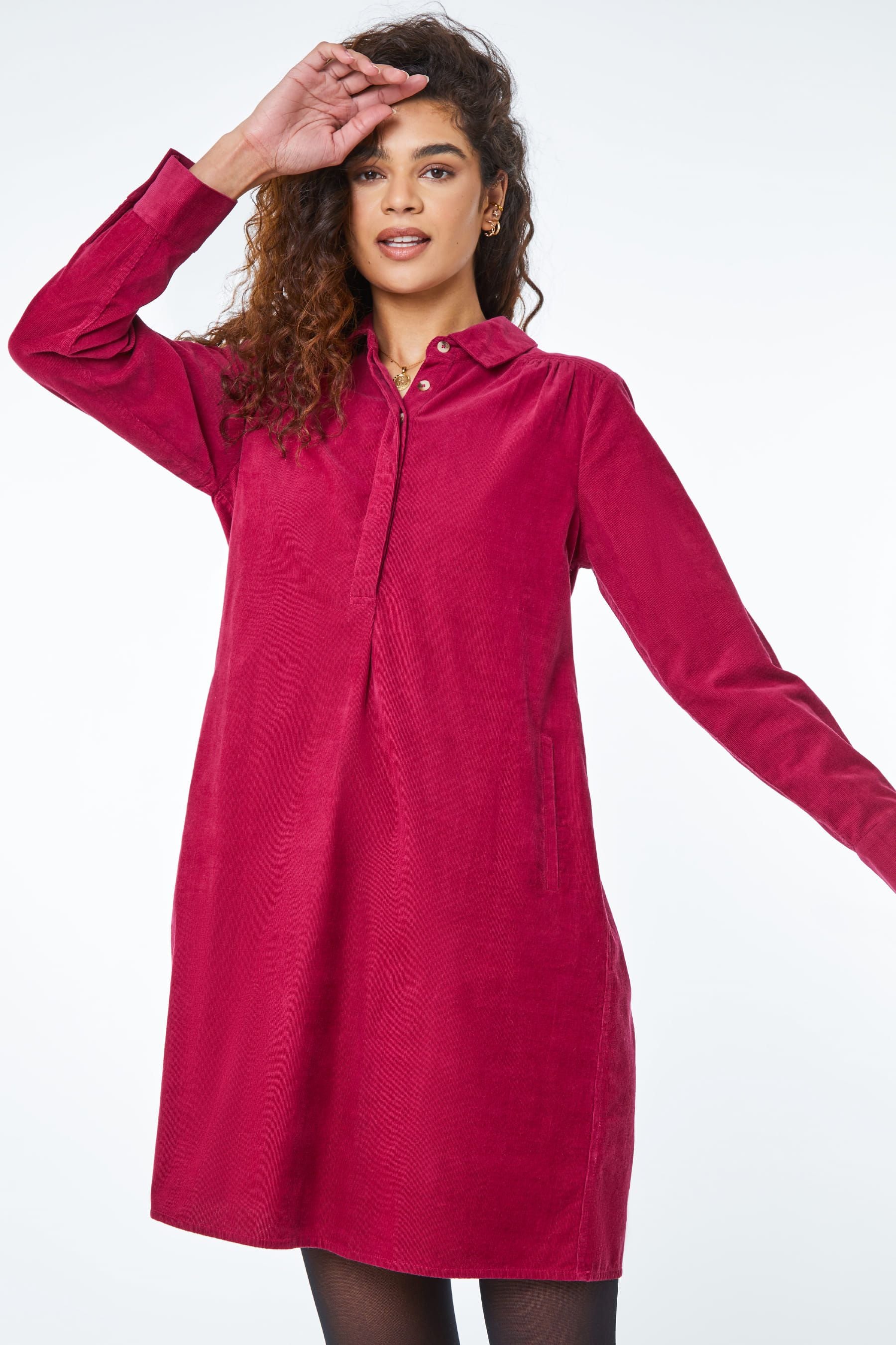 Buy Roman Pink Corduroy Tunic Shirt Dress from the Next UK online shop