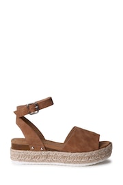 Linzi Tan Luna Nubuck Two Part Espadrille Inspired Platform Wedges - Image 2 of 4