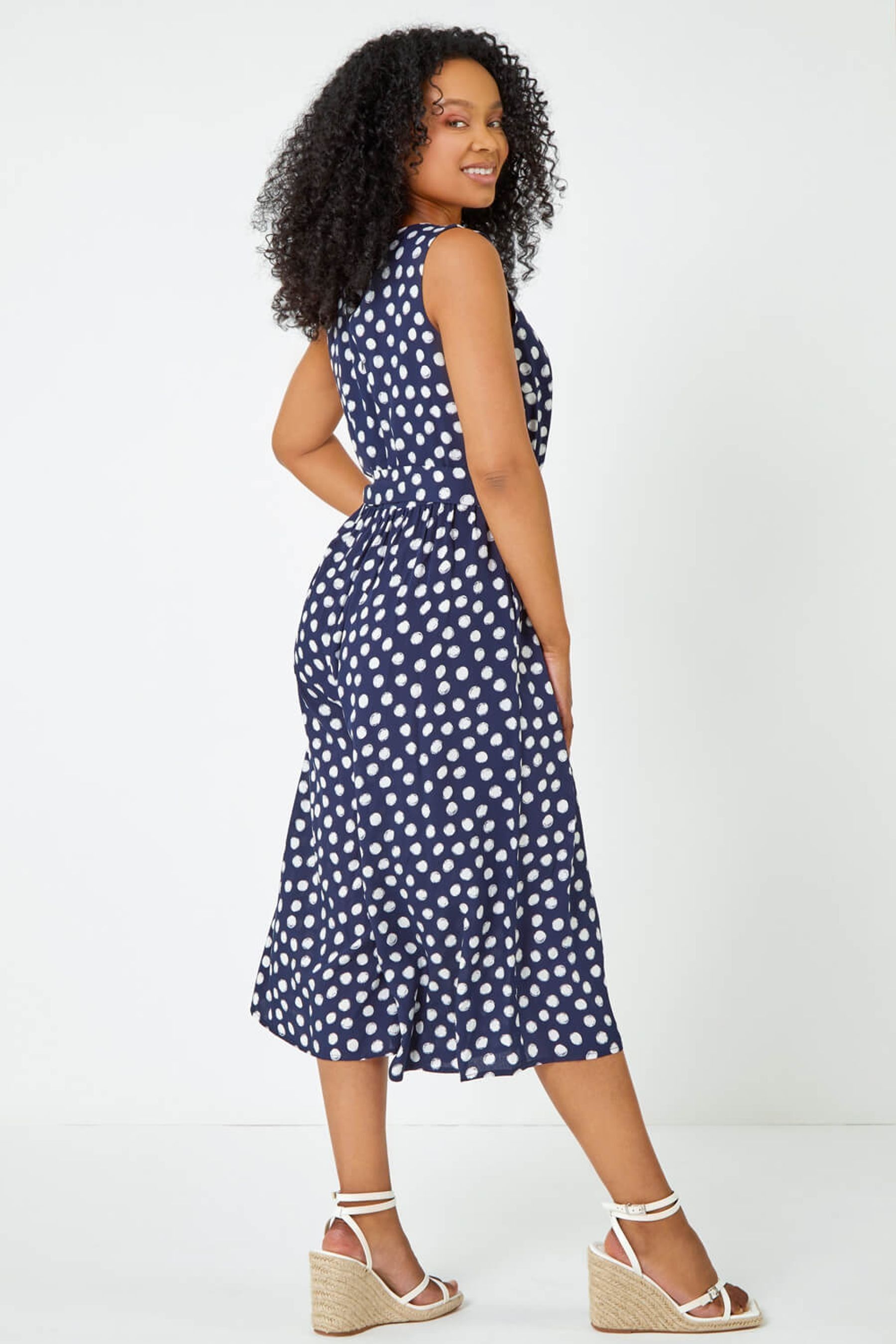 Polka dot petite jumpsuit online