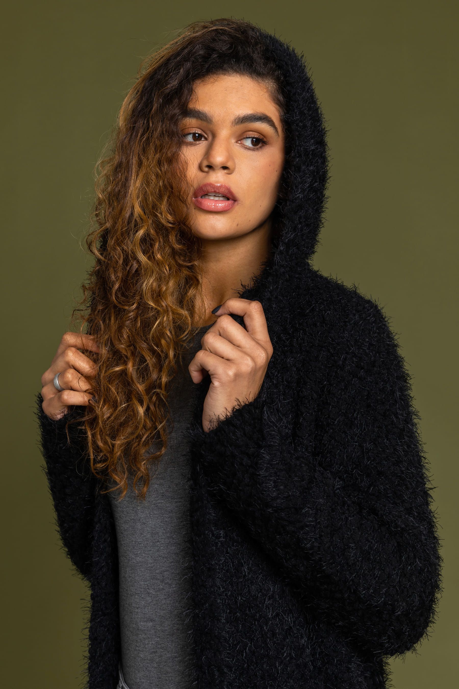 Buy Roman Black Fluffy Hooded Cardigan from the Next UK online shop