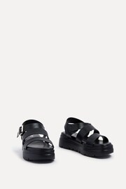 Linzi Black Venus Double Strap Flatform Timberland Sandals - Image 3 of 5