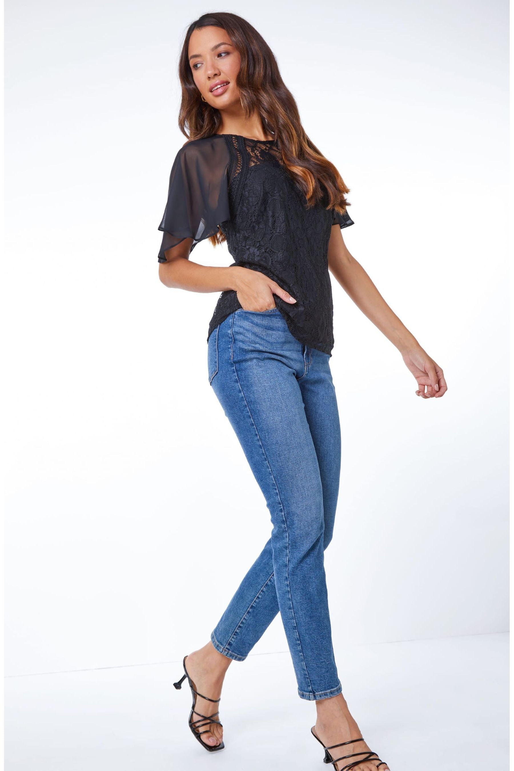 Chiffon shell top deals