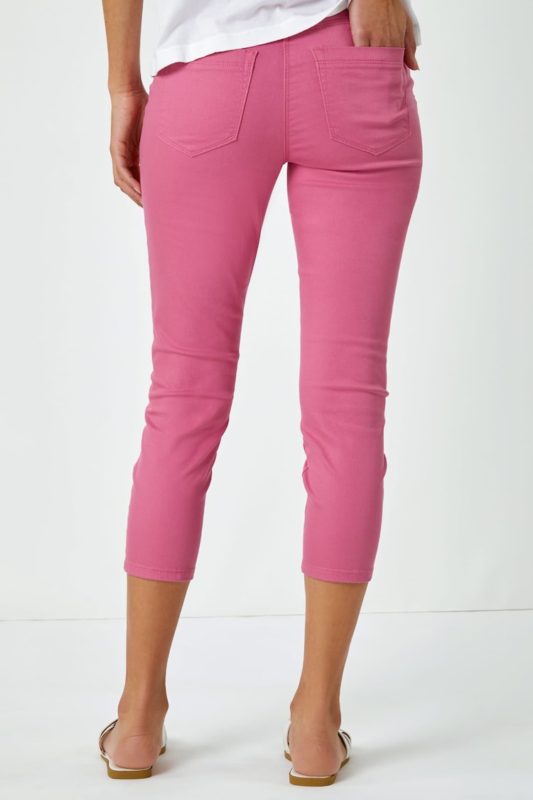 Roman Pink Cropped Stretch Denim Jeggings - Image 2 of 5