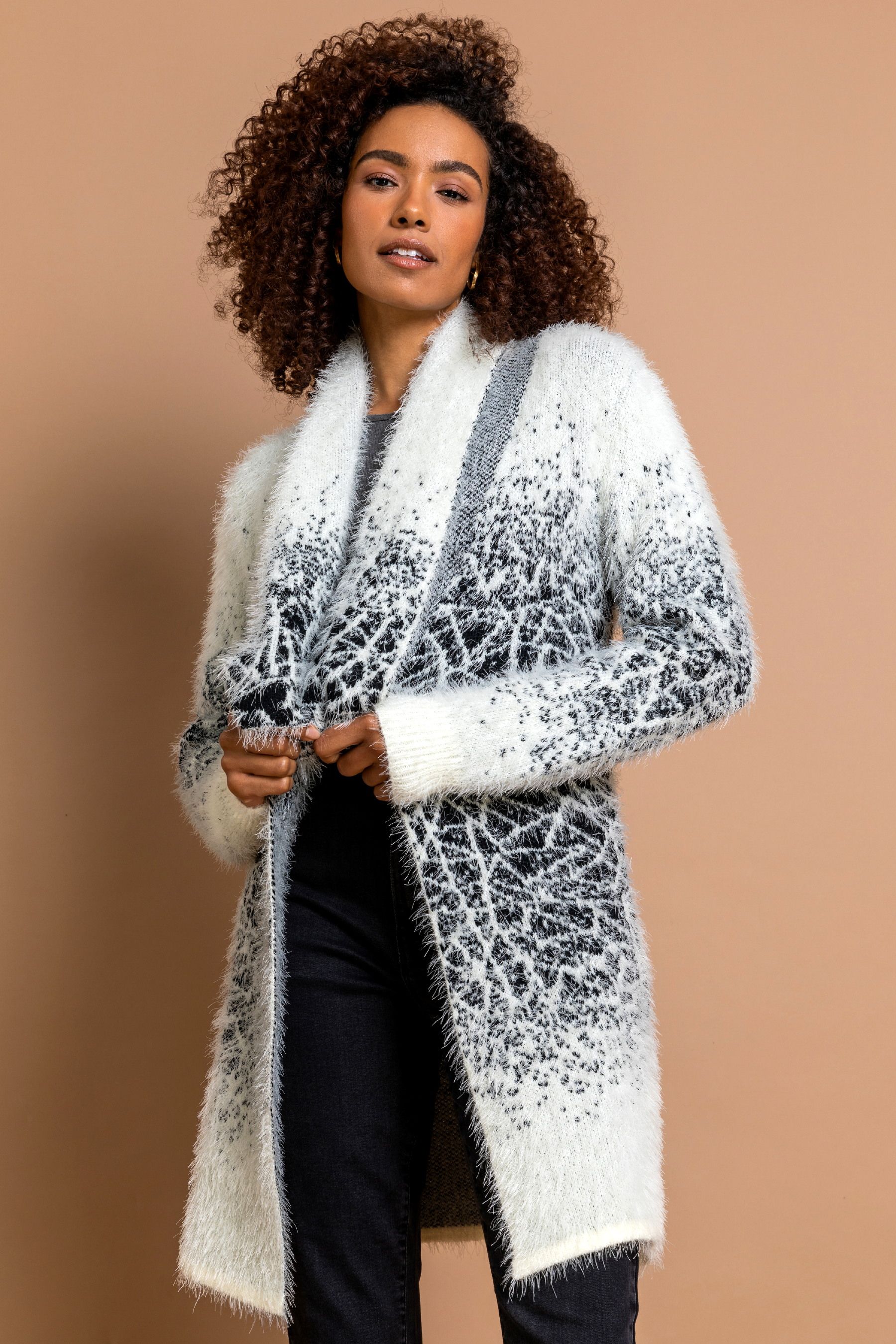 White fluffy cardigan uk on sale