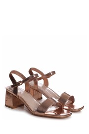 Linzi Gold Chrome Darcie Barely There Block Heeled Sandals - Image 4 of 5
