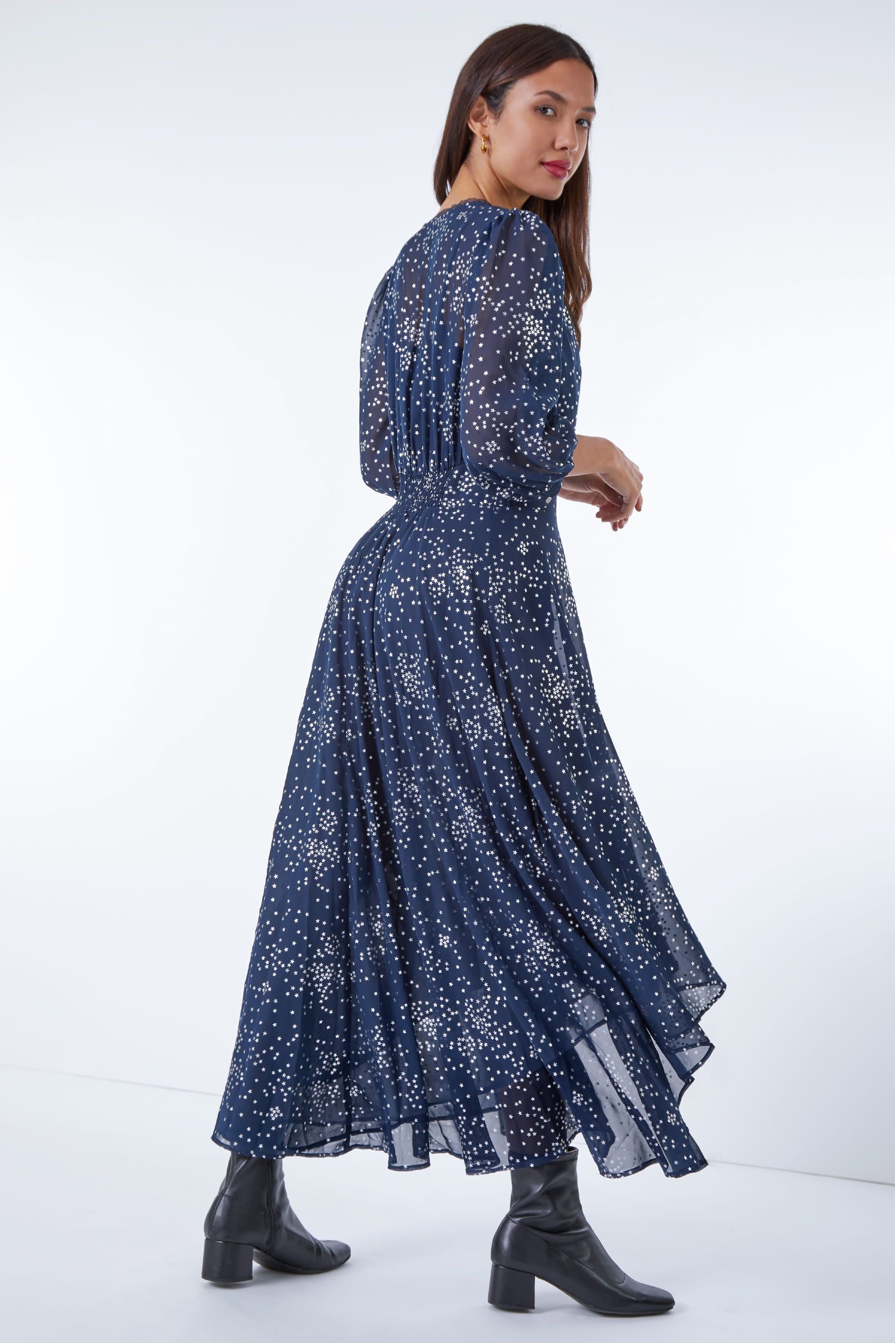 Star print maxi dress uk 2025