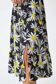 Roman Yellow Daisy Print Blouson Midi Dress - Image 5 of 5