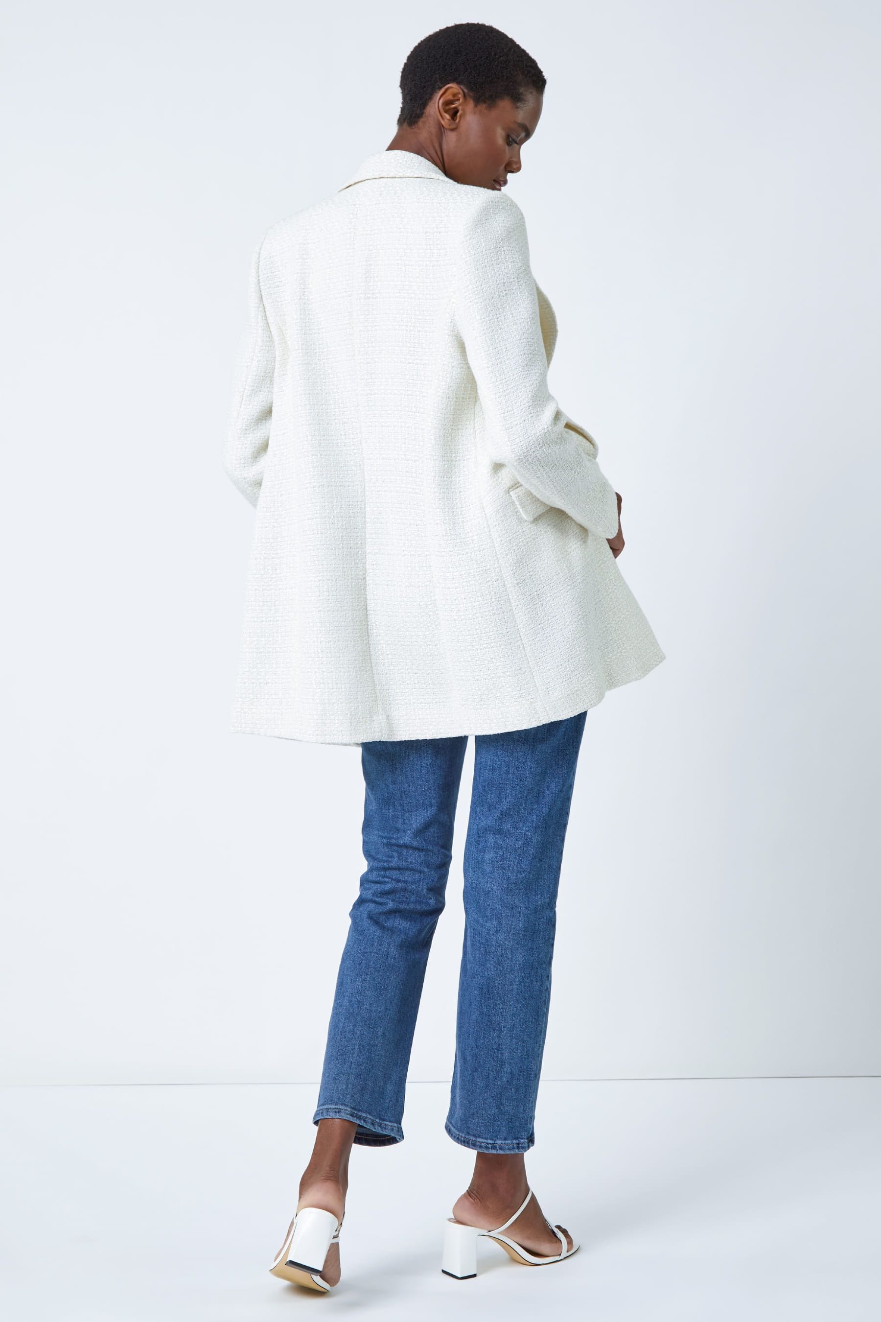 Buy Roman White Longline Boucle Tailored Blazer from the Next UK online shop