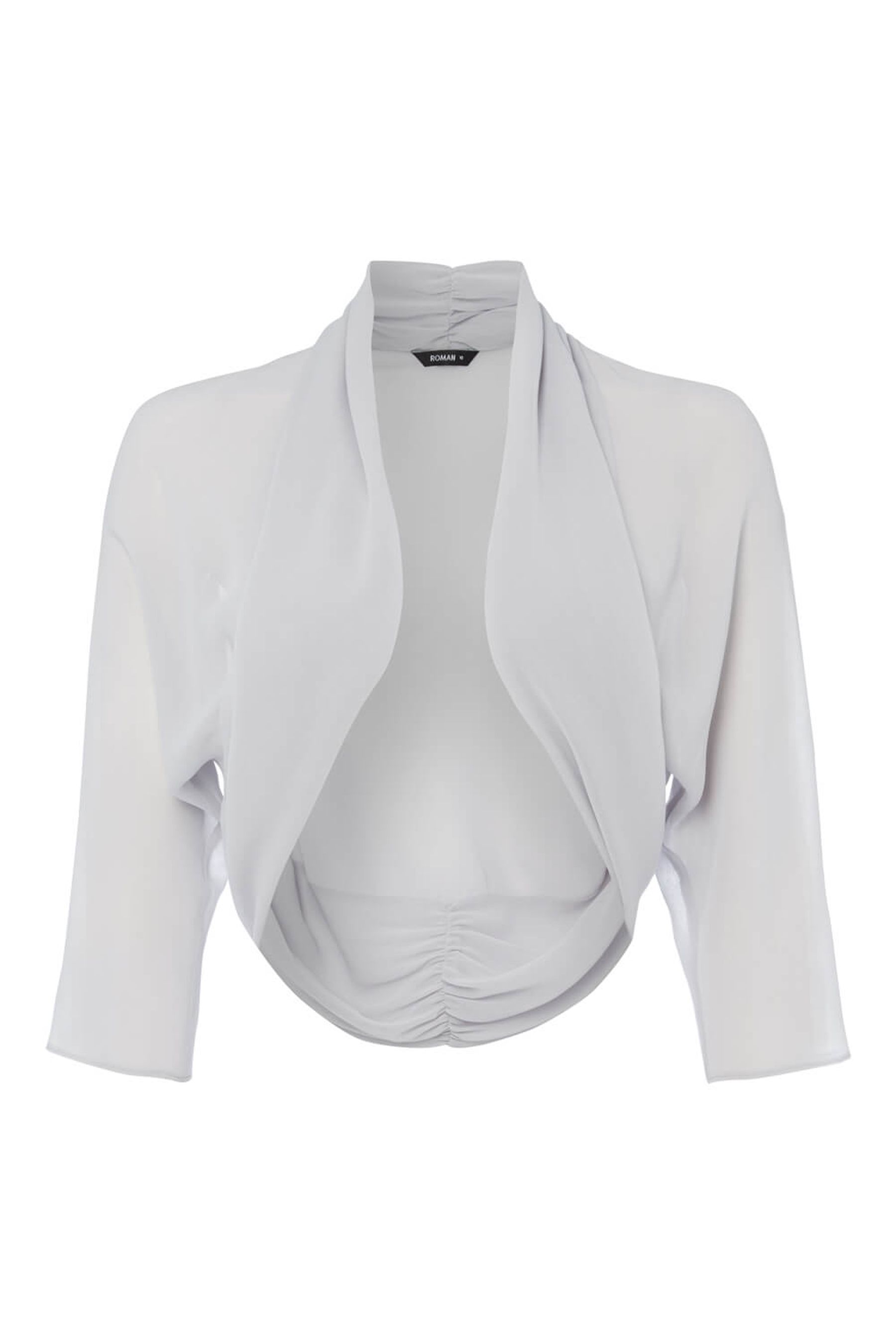 Buy Roman Grey Ruched Hem Chiffon Jacket from the Next UK online shop
