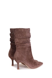 Linzi Brown Kiki Ruched Stiletto Pointed Toe Ankle Boots - Image 4 of 4