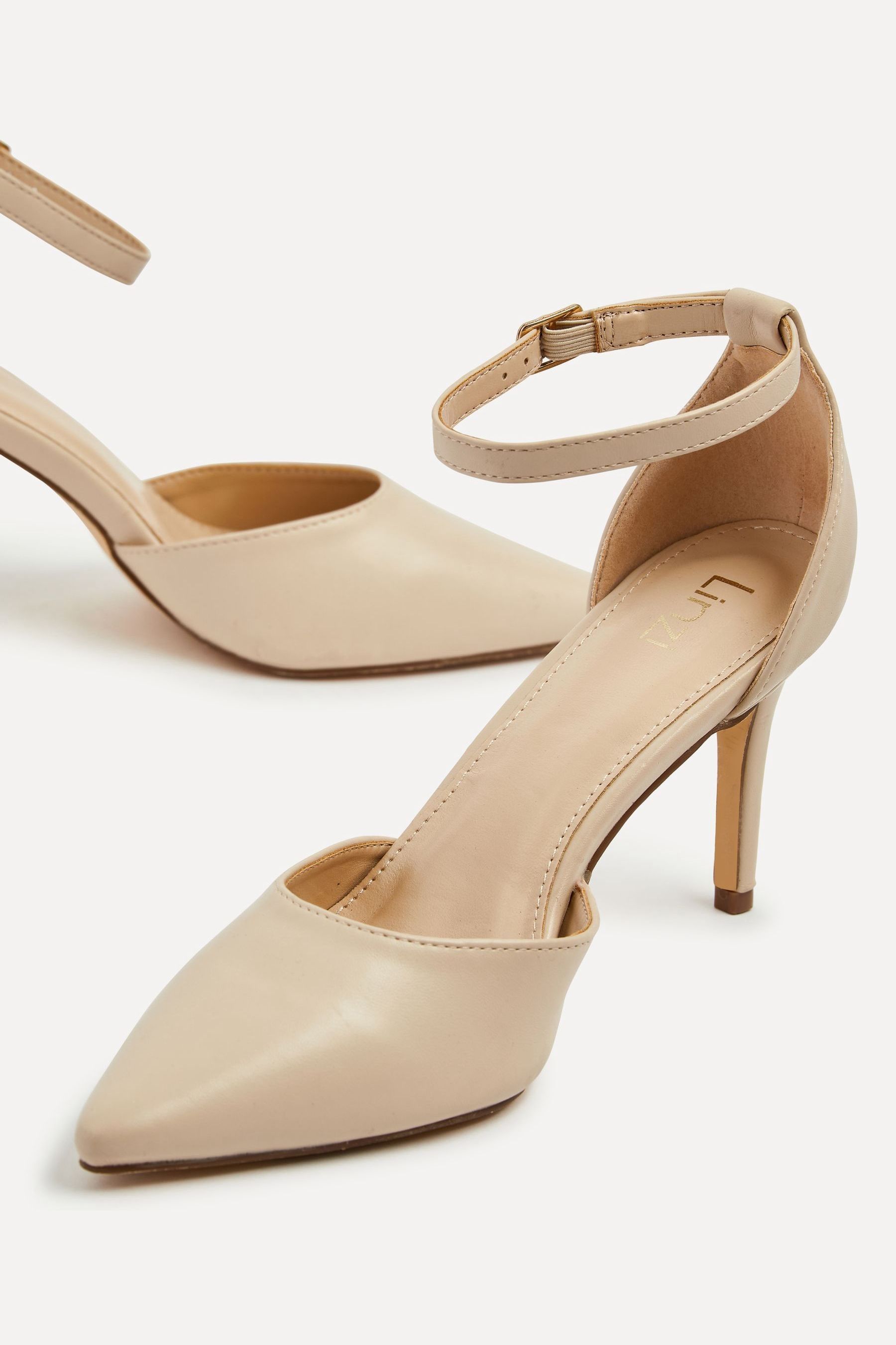 Buy Linzi Cream Maci Stiletto Court Heels With Ankle Strap from the Next UK online shop