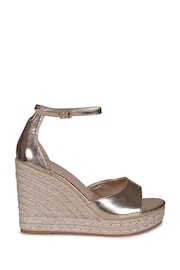 Linzi Gold Gracio Rope Platform Espadrille Wedges With Wrap Around Ankle Strap - Image 2 of 4