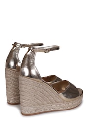 Linzi Gold Gracio Rope Platform Espadrille Wedges With Wrap Around Ankle Strap - Image 3 of 4