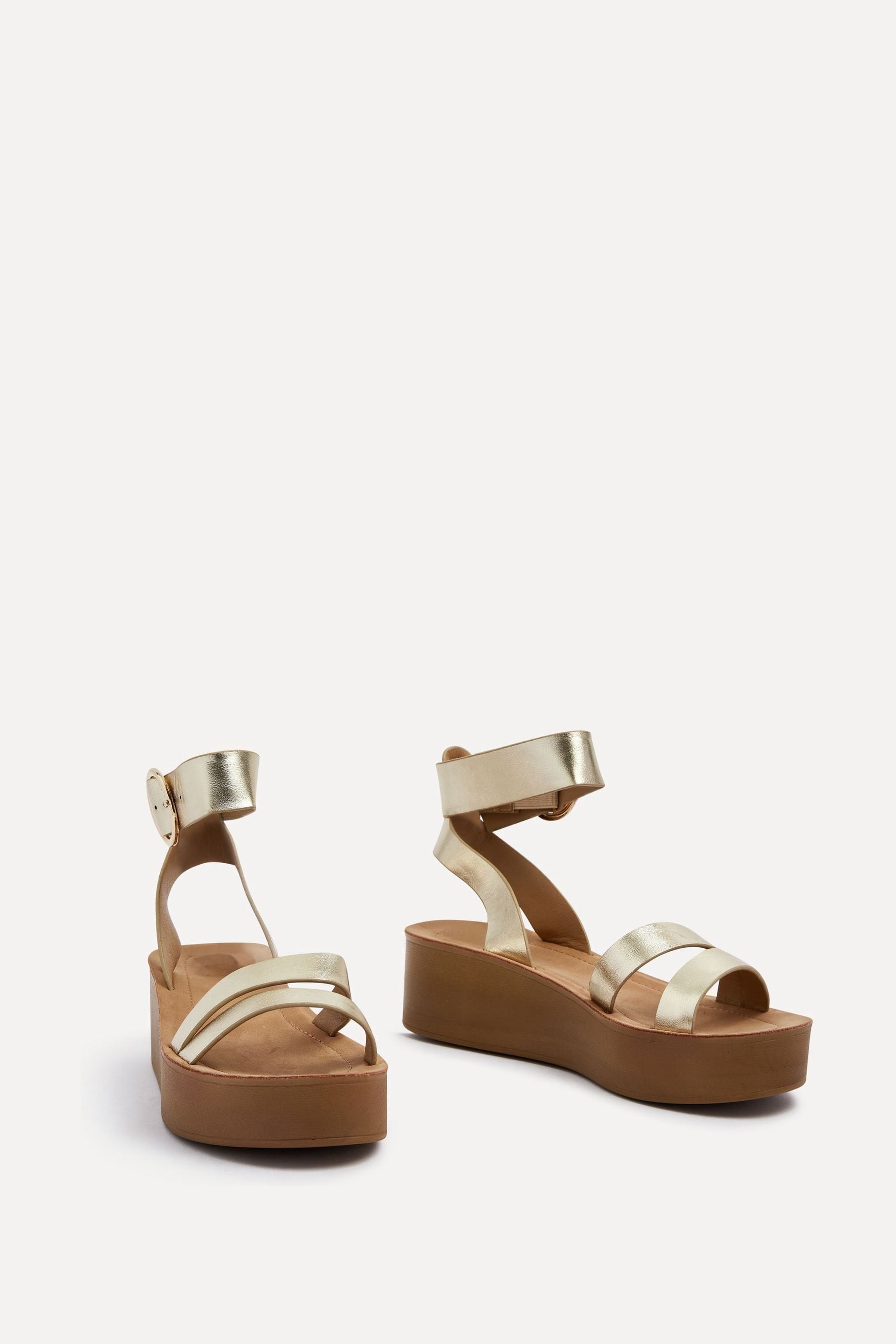 Buy Linzi Gold Lillie Two Strap Flat Sandals With Wrap Around Ankle Strap from the Next UK online shop