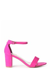 Linzi Pink Franki Soft PU Open Toe Block Heels - Image 4 of 4