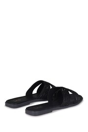 Linzi Black Nevada Flat Sandals With Embellished Front Strap - Image 4 of 4