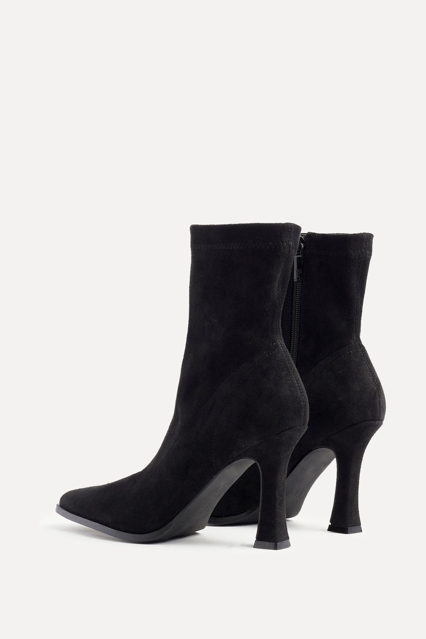 Buy Linzi Black Noelle Square Toe Heeled Sock Boots from the Next UK online shop