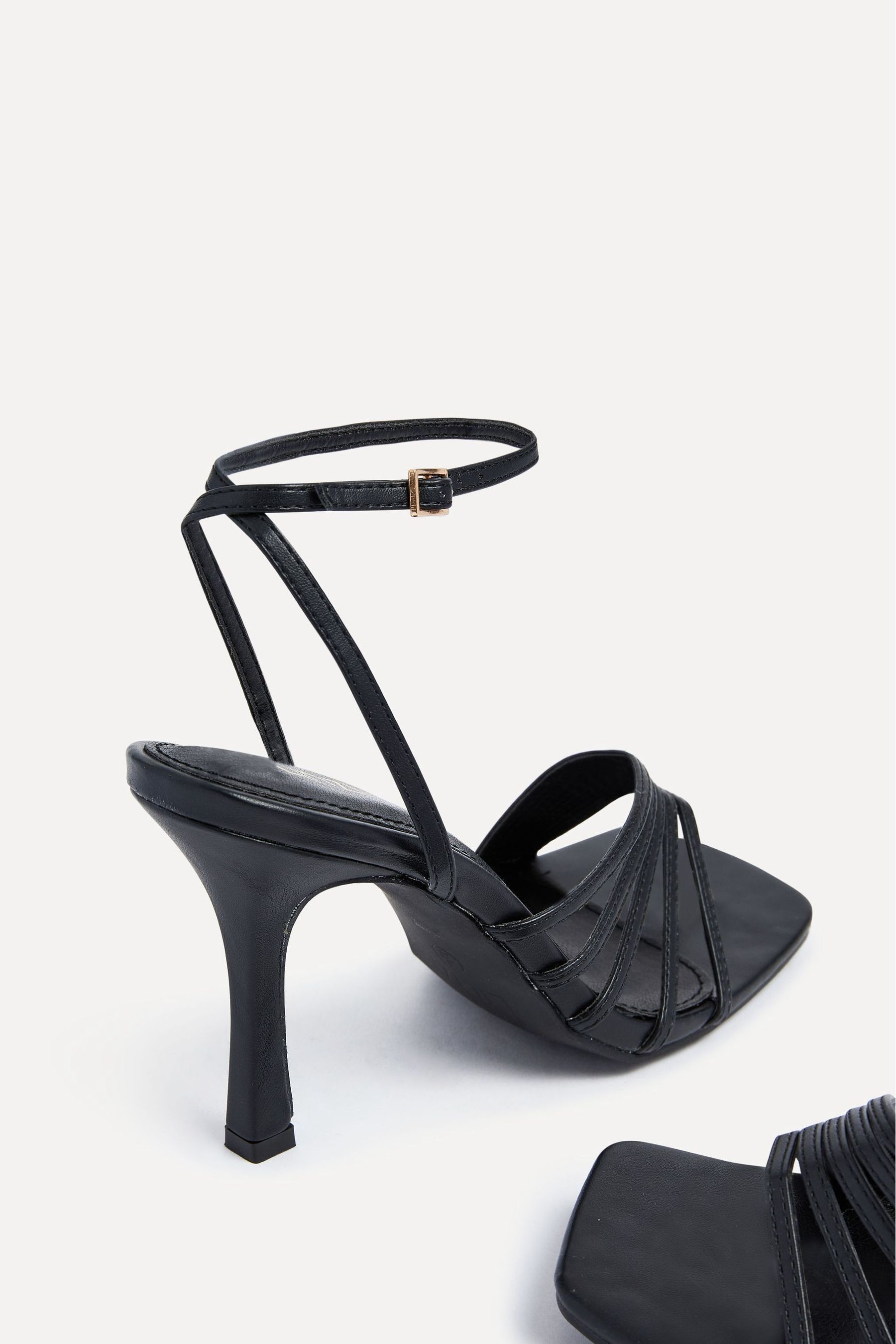 Women's lelia black stiletto heels open toe lace up strappy sandals new arrivals