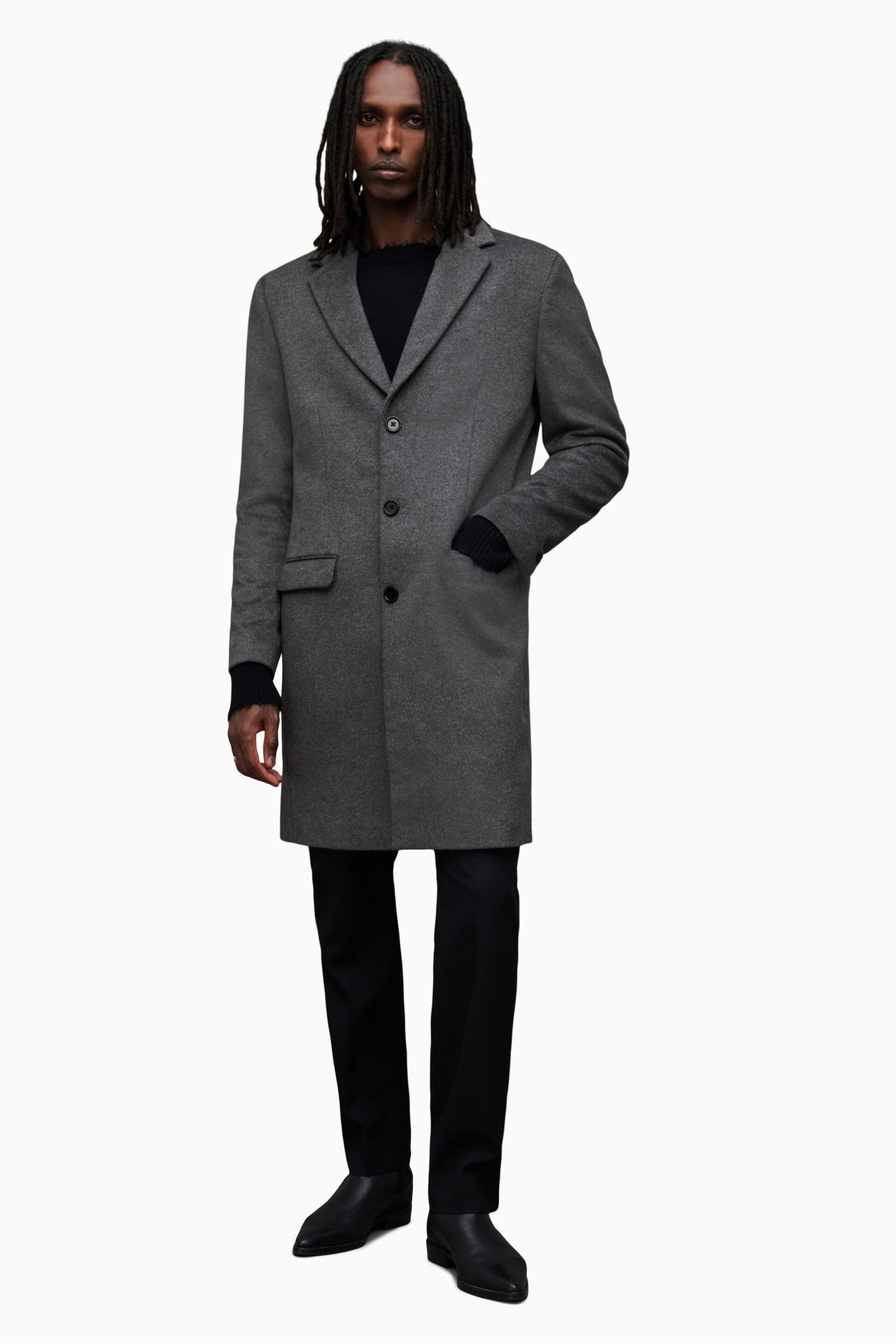 AllSaints Grey Hal Coat - Image 3 of 10