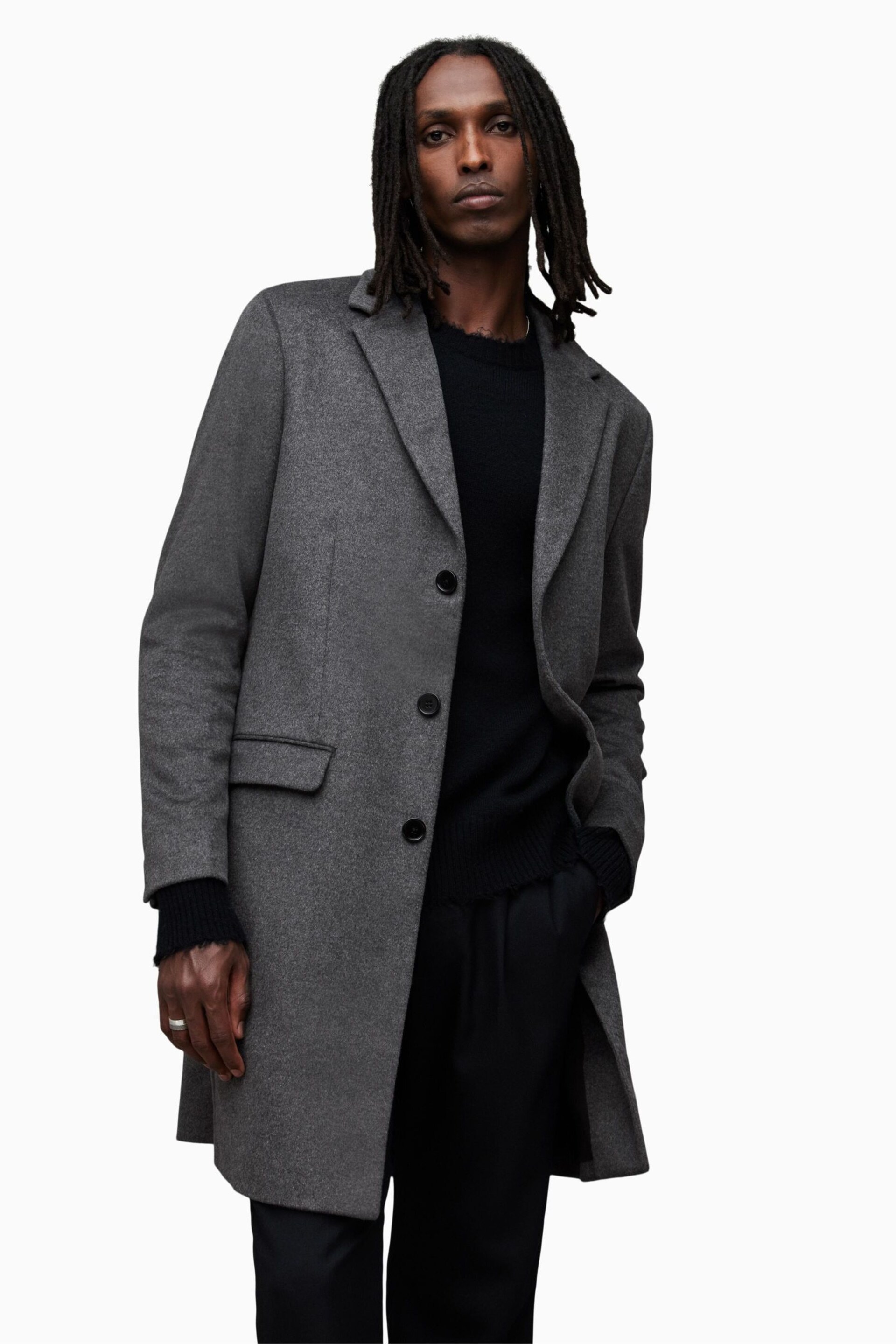 AllSaints Grey Hal Coat - Image 7 of 10