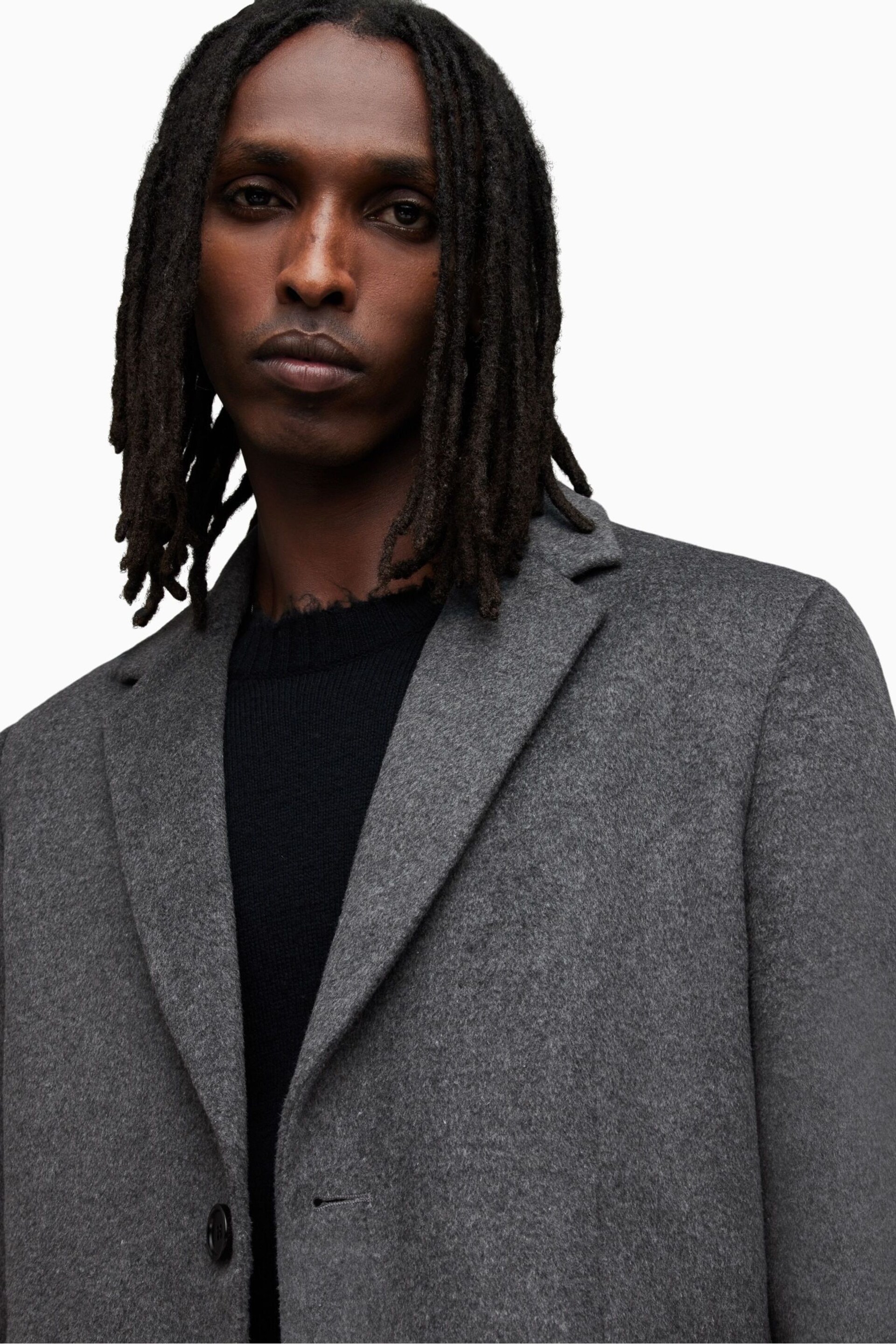 AllSaints Grey Hal Coat - Image 8 of 10