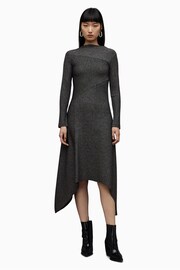 AllSaints Grey Gia Sparkle Dress - Image 3 of 8