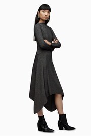 AllSaints Grey Gia Sparkle Dress - Image 4 of 8