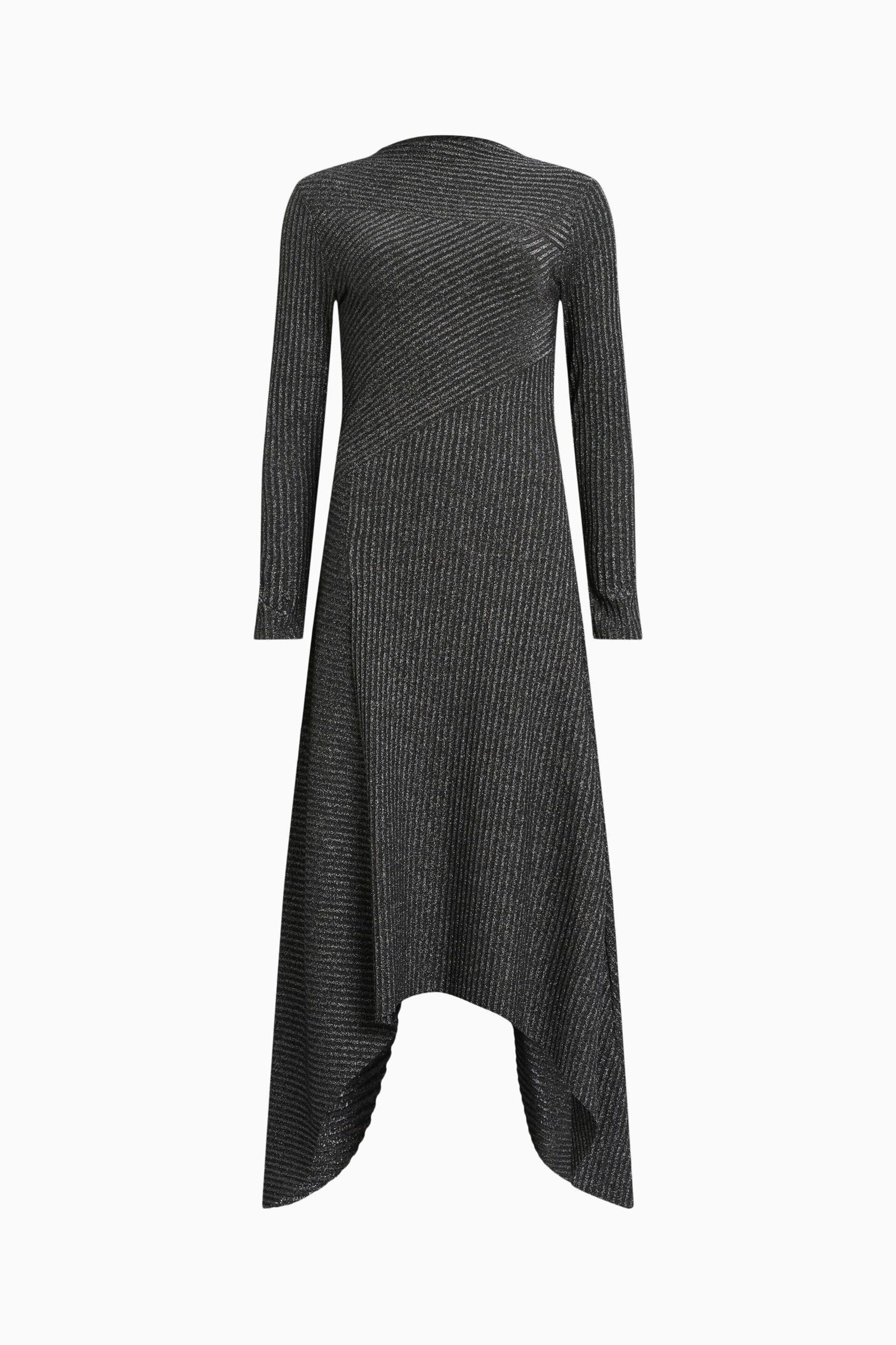 AllSaints Grey Gia Sparkle Dress - Image 8 of 8