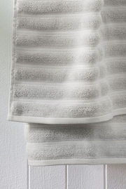 Greige Ribbed Towel 100% Cotton - Image 5 of 6
