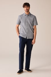 Blue Textured Short Sleeve Shirt - Image 2 of 7