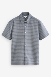 Blue Textured Short Sleeve Shirt - Image 5 of 7