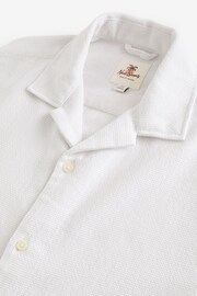 White Textured Short Sleeve Cuban Collar Shirt - Image 7 of 8