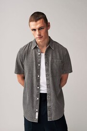 Grey Denim Short Sleeve Shirt - Image 2 of 8