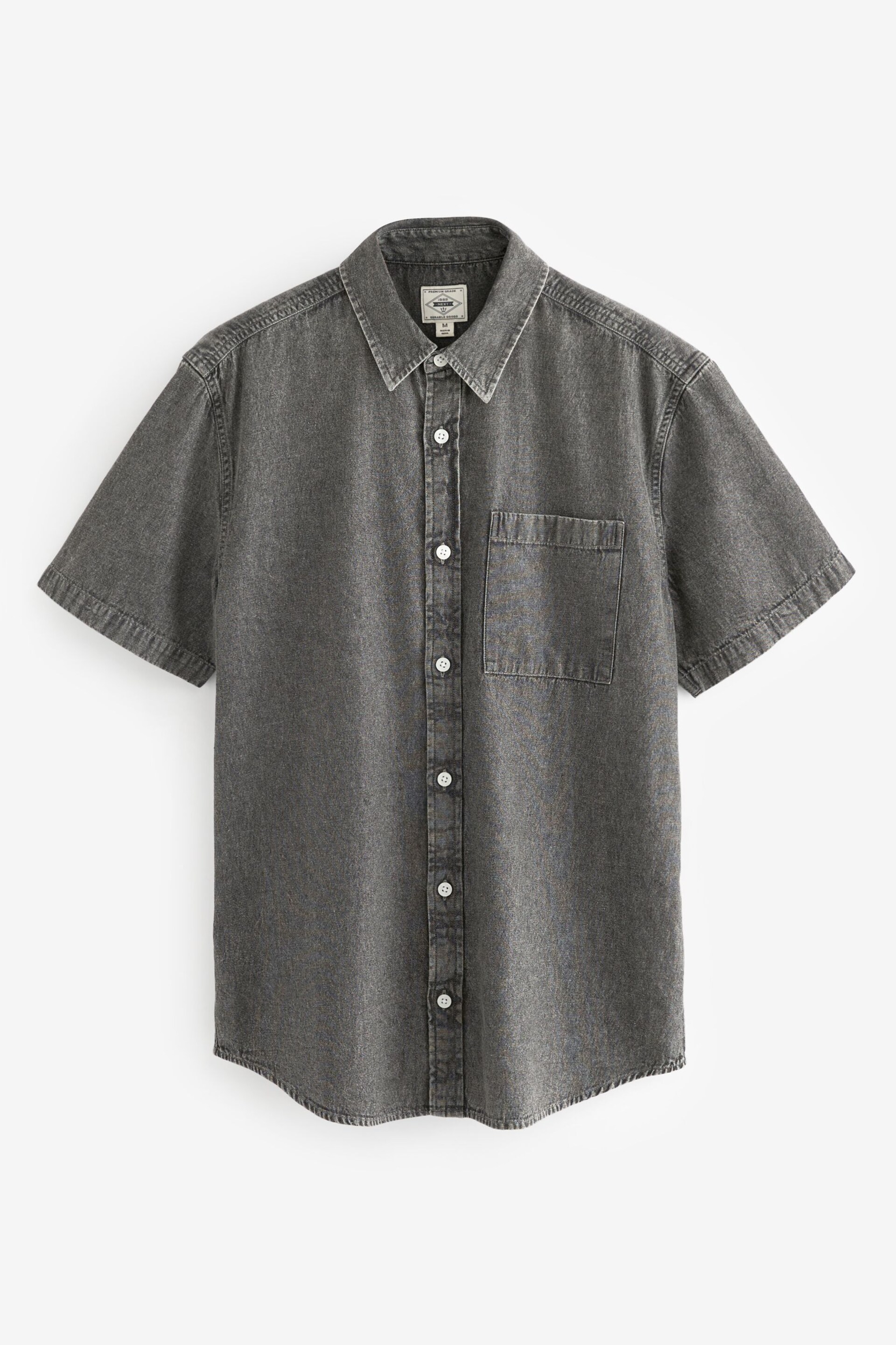 Grey Denim Short Sleeve Shirt - Image 6 of 8