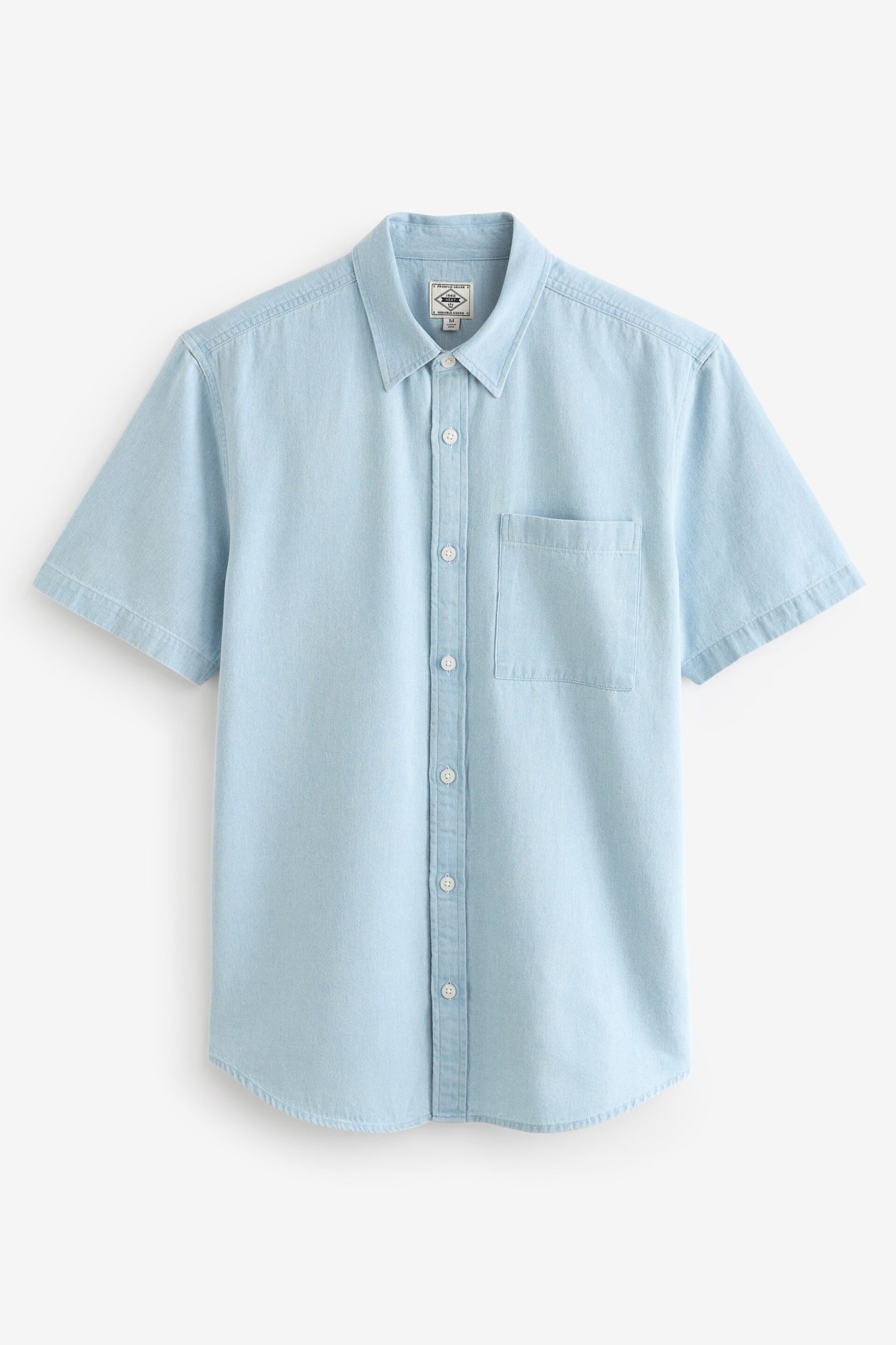 Blue Denim Short Sleeve Shirt - Image 6 of 8