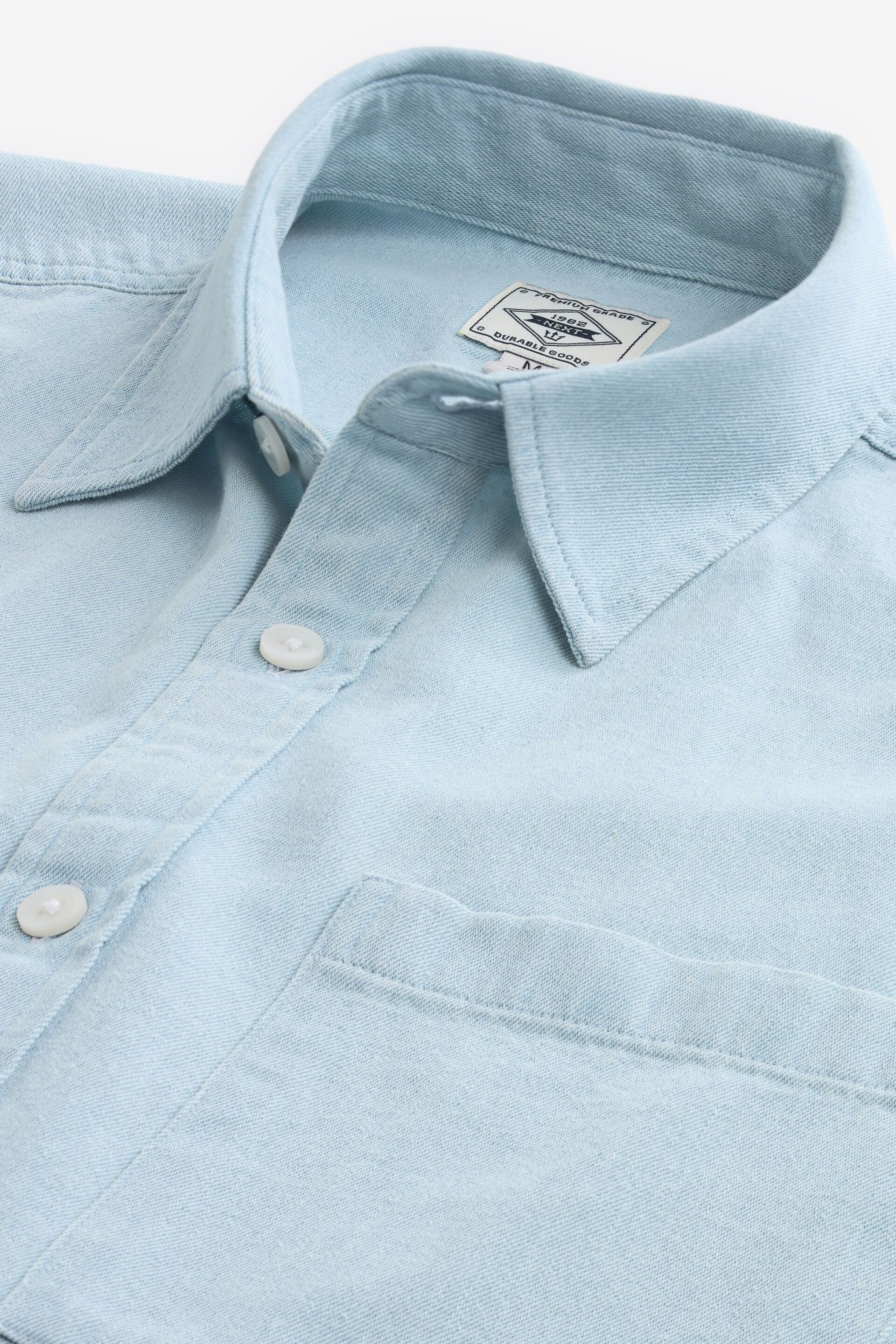 Blue Denim Short Sleeve Shirt - Image 7 of 8