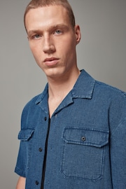 Blue Denim Twin Pocket Short Sleeve Shirt - Image 4 of 8