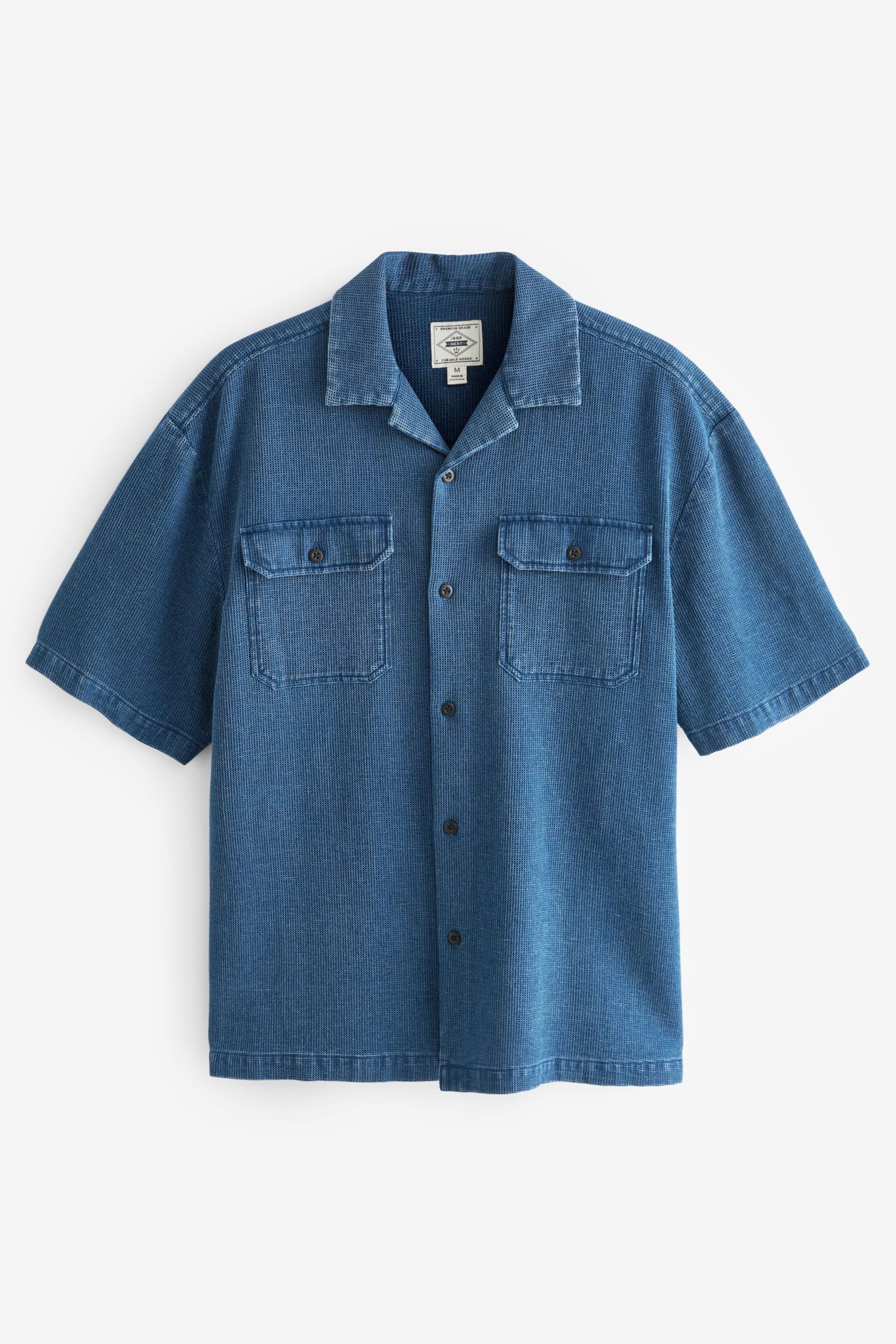 Blue Denim Twin Pocket Short Sleeve Shirt - Image 6 of 8