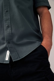 Grey Textured Short Sleeve Western Shirt - Image 4 of 7