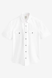 White Textured Short Sleeve Western Shirt - Image 2 of 4