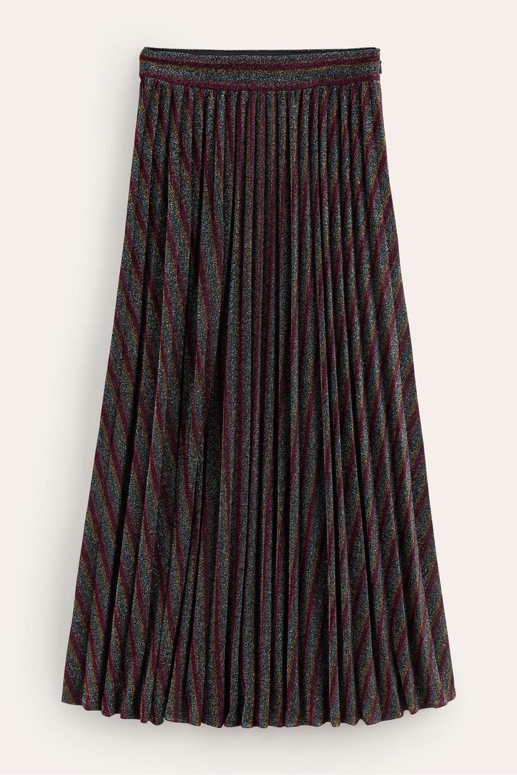 Buy Boden Brown Jersey Metallic Pleated Skirt from Next Luxembourg