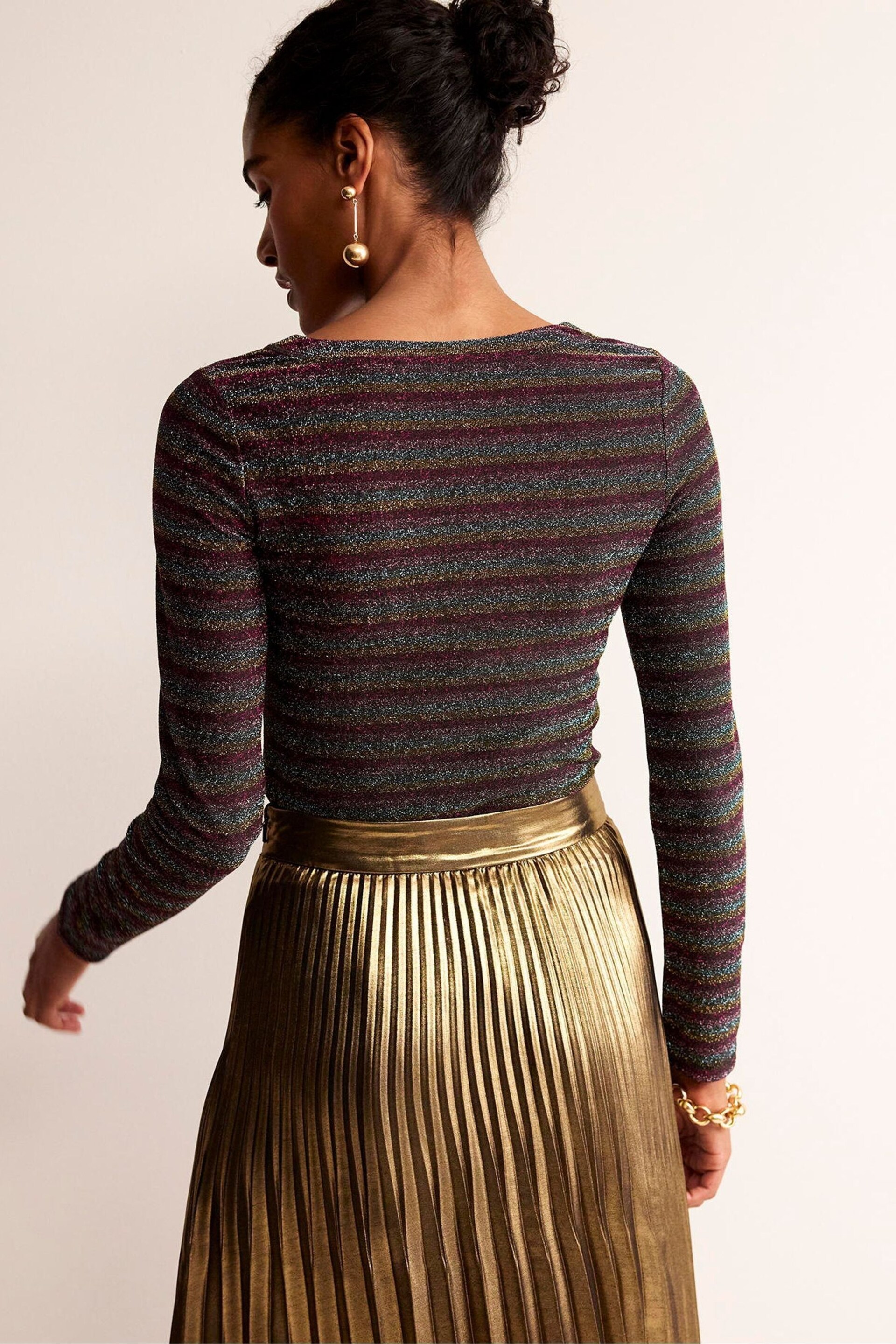 Boden Silver Metallic Mia Top - Image 2 of 6