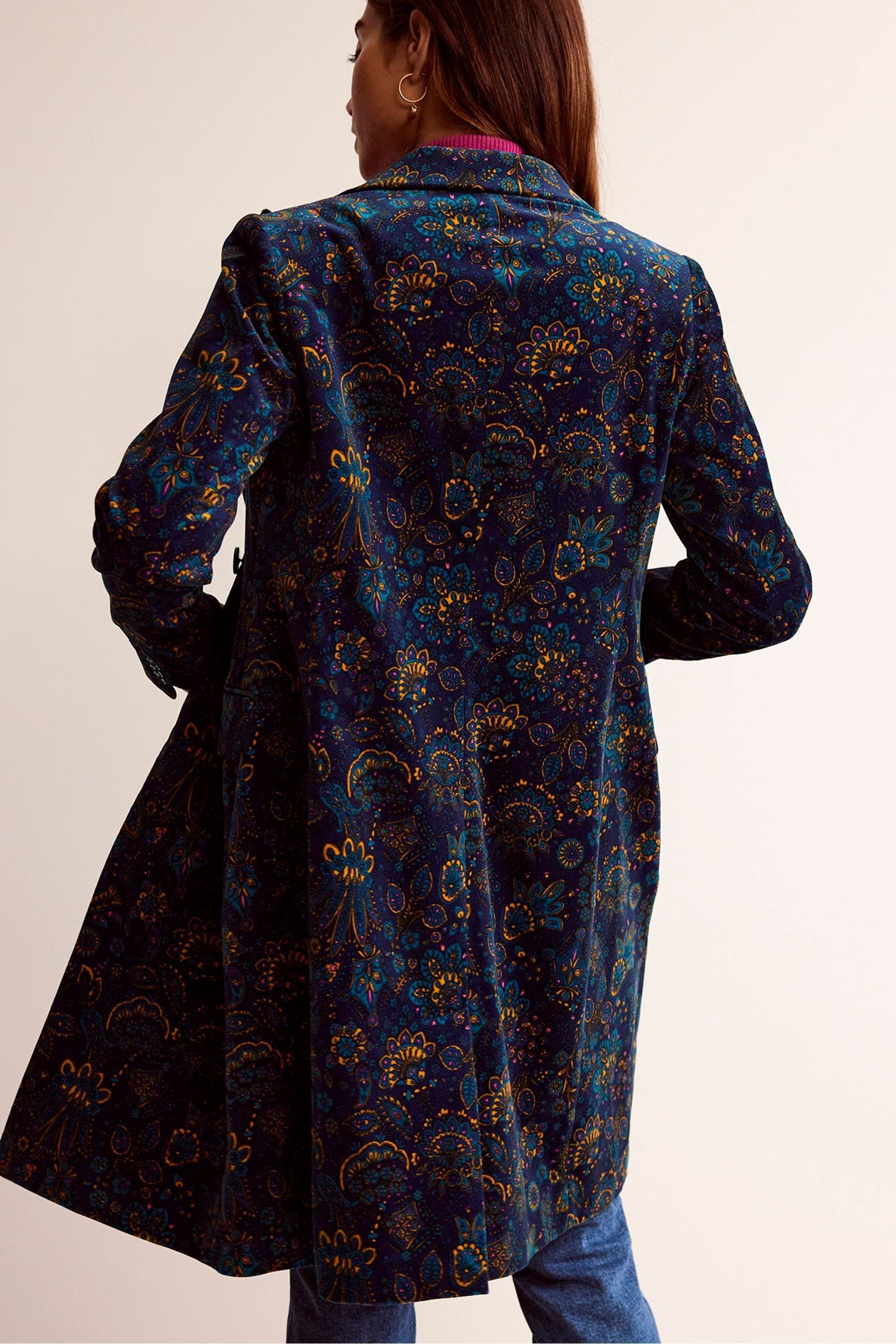 Buy Boden Blue Canterbury Velvet Coat from Next Luxembourg
