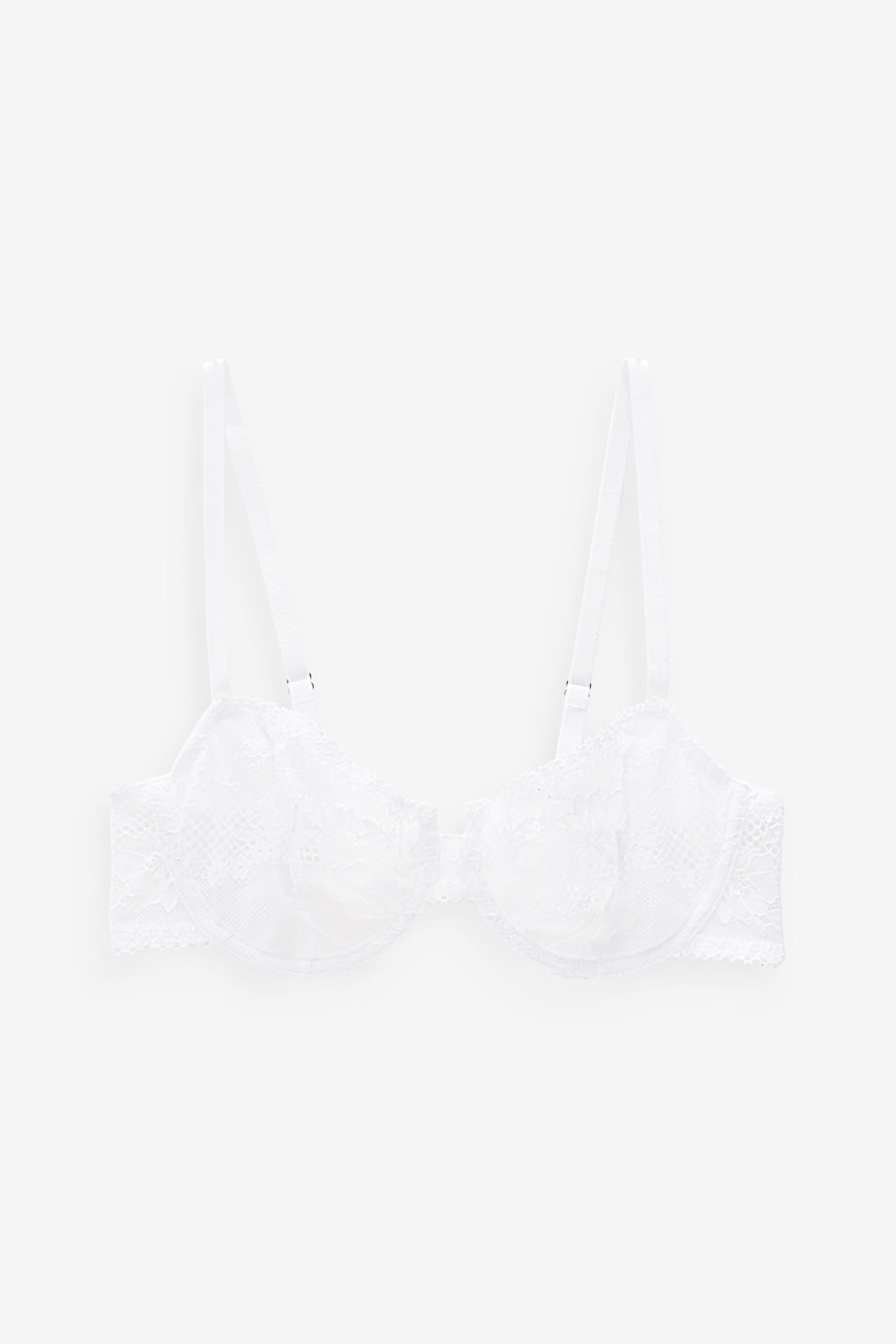 White Non Pad Balcony Lace Bra - Image 6 of 7